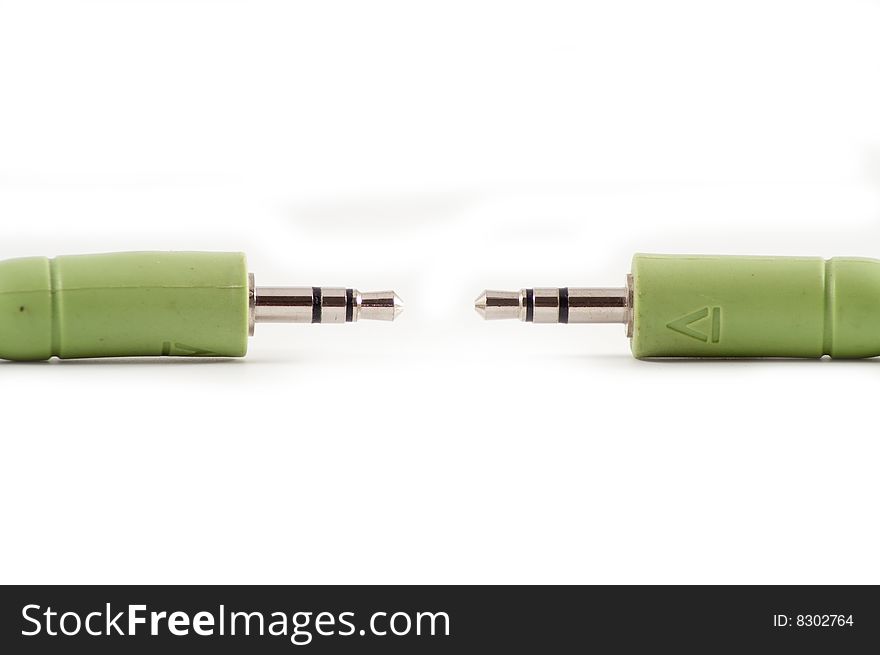 Jack connector isolated on white