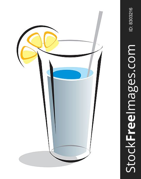 Illustration cocktail blue for web and for printing.