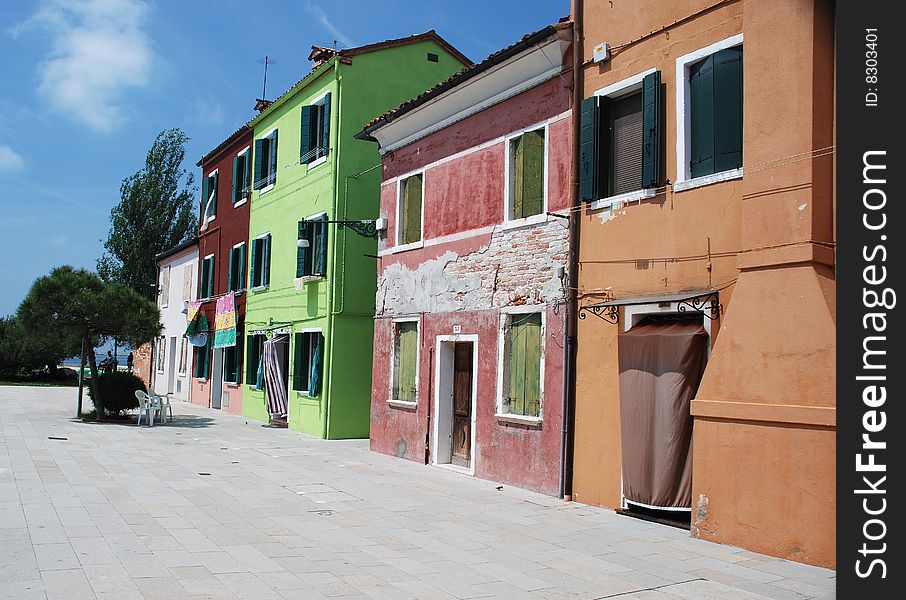 Colourful Houses On Burano