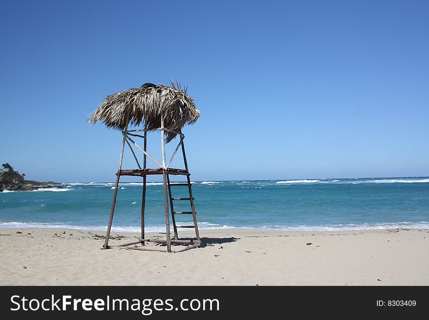 Seashore in Bacuranao beach, with posthouse, in Havana, Cuba. Seashore in Bacuranao beach, with posthouse, in Havana, Cuba