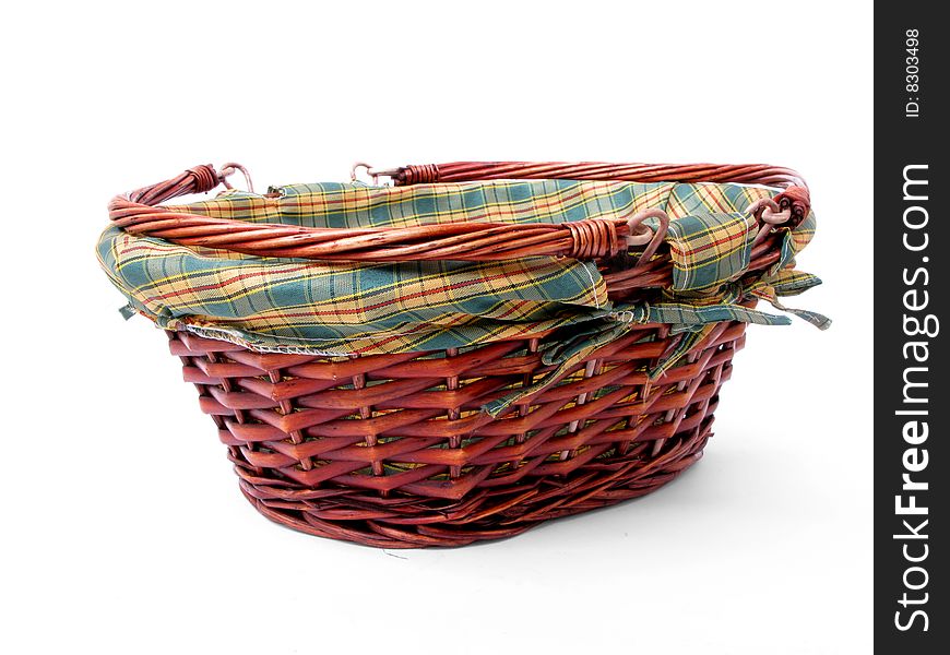 Wicker basket isolated on whote background