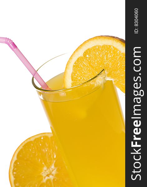 Orange juice with orange slices. Orange juice with orange slices