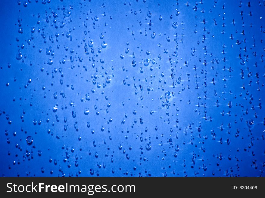 Water drops on blue background. Water drops on blue background