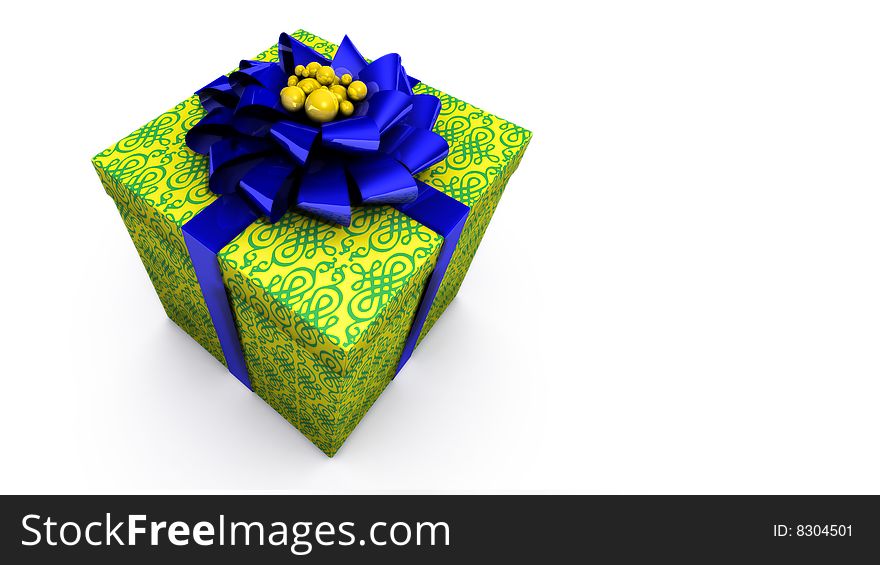 3d gift with decorative wrapping