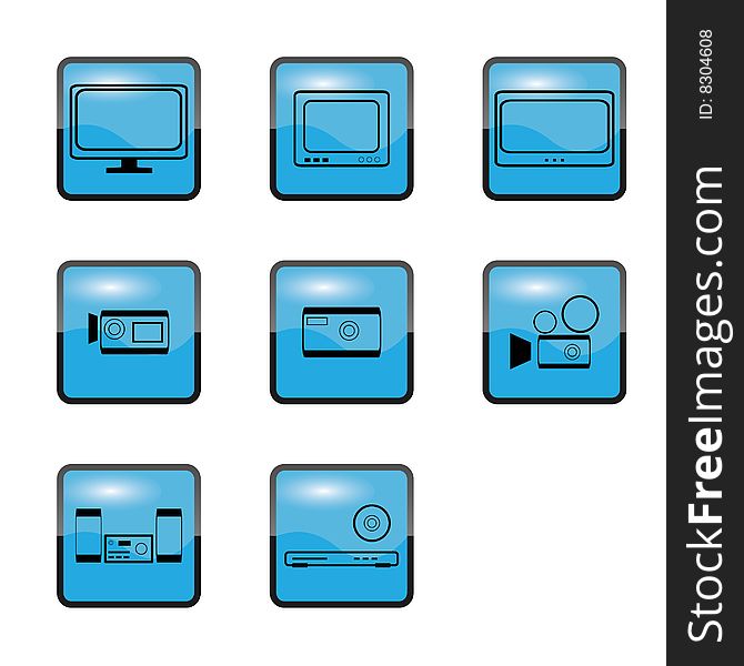 Vector illustration blue tv Home appliances. Vector illustration blue tv Home appliances