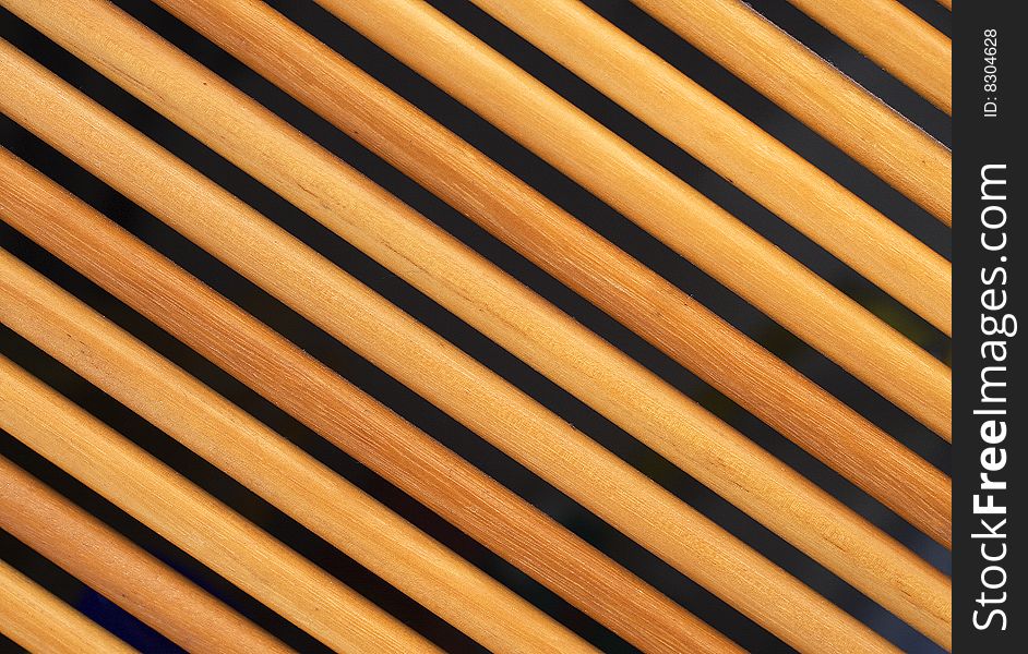 Slats of wood placed diagonally