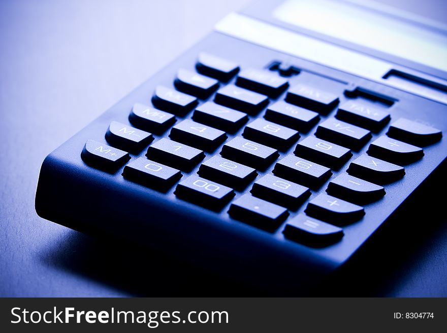 Closeup of a calculator keyboard