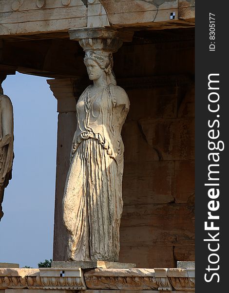 Erecthion temple on acropolis in athens