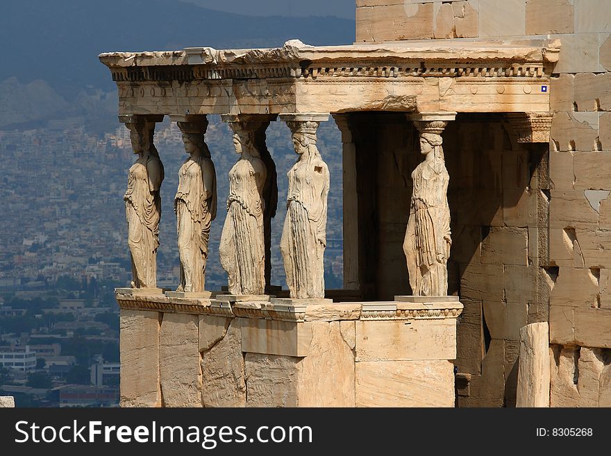 Erecthion temple on acropolis in athens