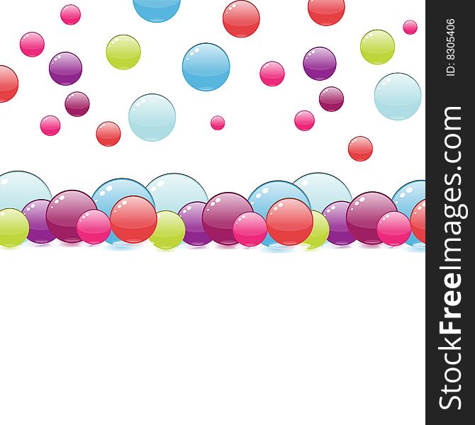 Colorful Bubbles in a series design where bubbles are falling with text space below. Colorful Bubbles in a series design where bubbles are falling with text space below