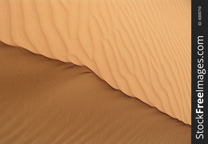 Dune in the desert in Jordan. Dune in the desert in Jordan