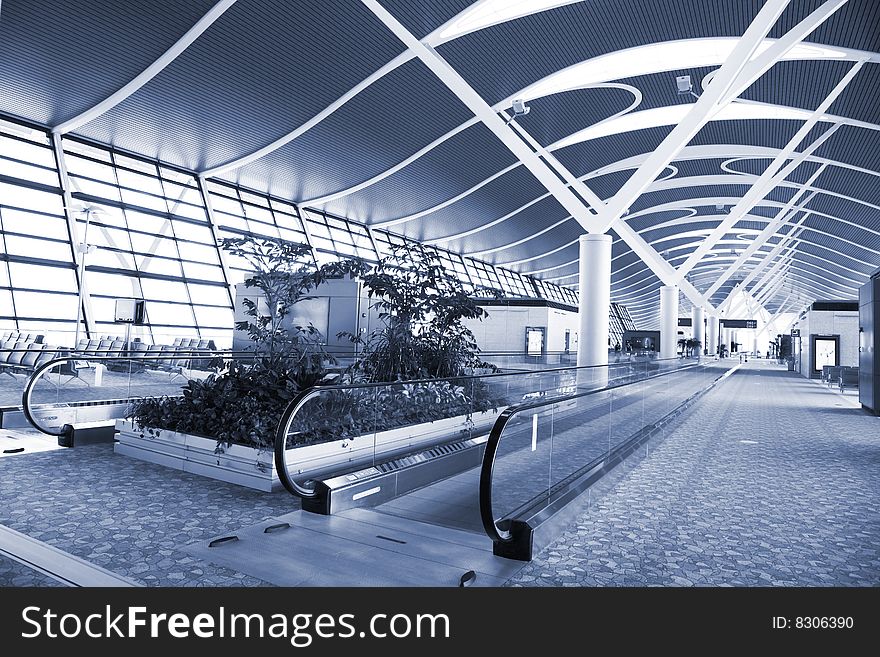 The interior of the airport in shanghai. The interior of the airport in shanghai