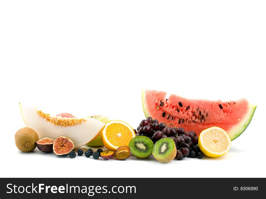 Fresh fruits  isolated on a white background