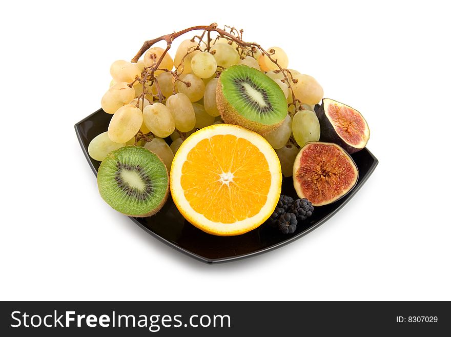 Fresh fruits  isolated on a white background