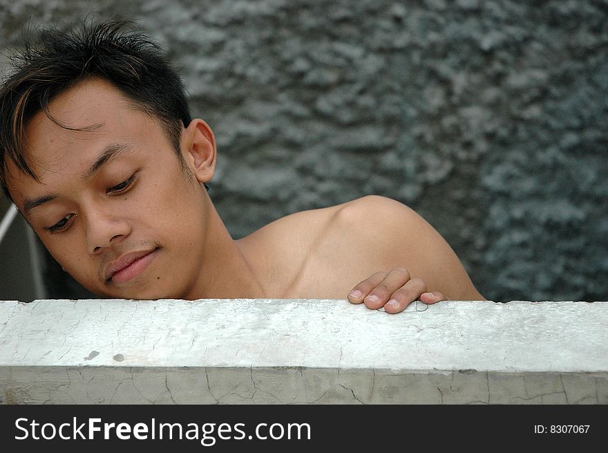 Young asian man with healthy and body. Young asian man with healthy and body