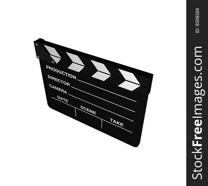 Cinema clapboard isolated on white background