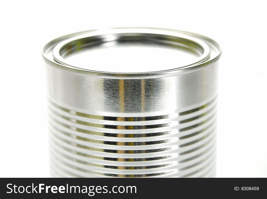 Tin canisters isolated against a white background