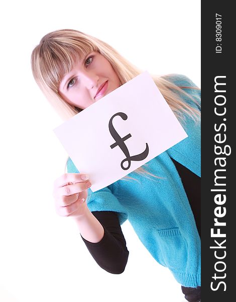 Girl with currency symbol