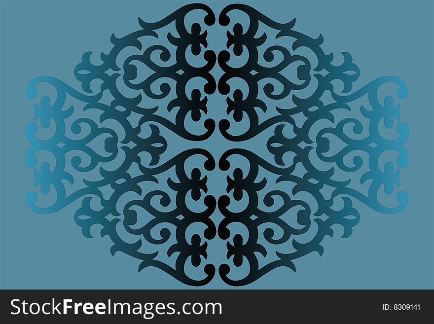 Vector floral texture - isolated on blue background