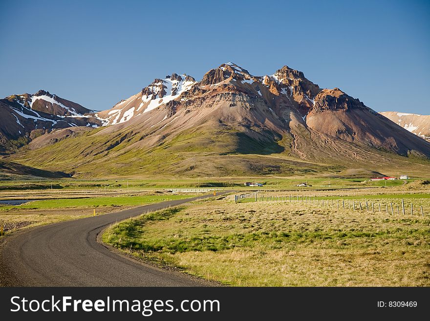 A mountain landscape in Iceland. A mountain landscape in Iceland.