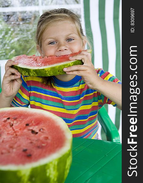 Girl with watermelon