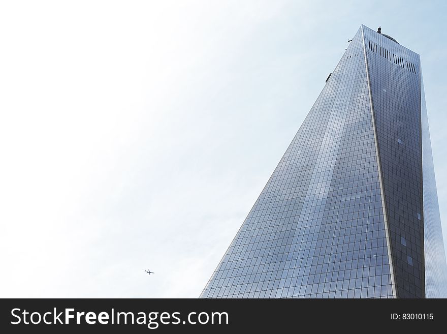 A view of the One World Trade Center building.