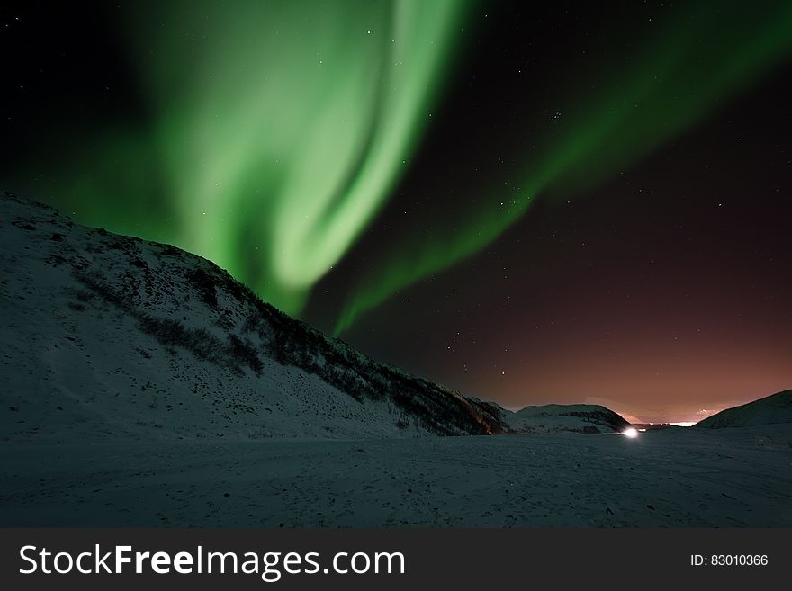 Aurora Borealis on the night sky.