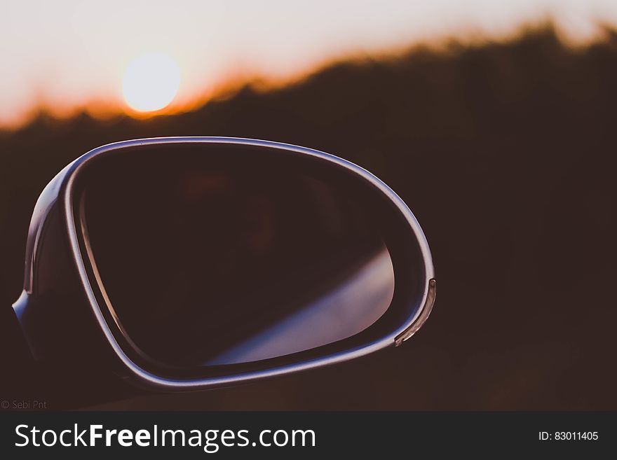 Black Framed Car Side Mirror