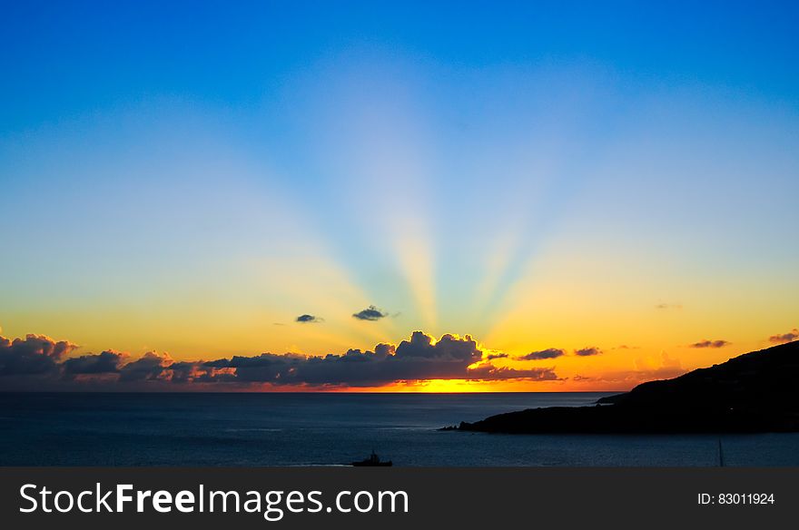 Sunset Over Coastline