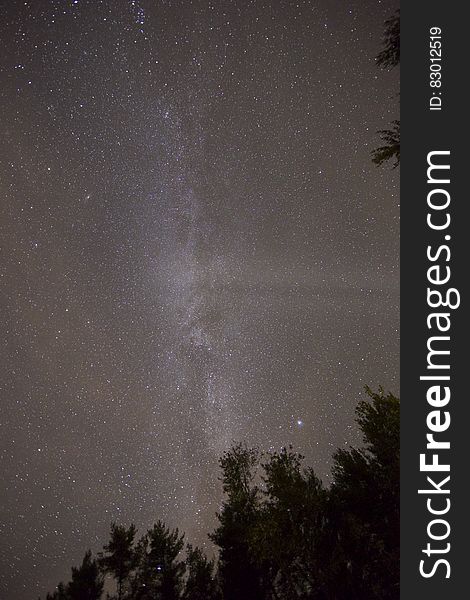 A view of crystal clear night sky and the Milky Way.