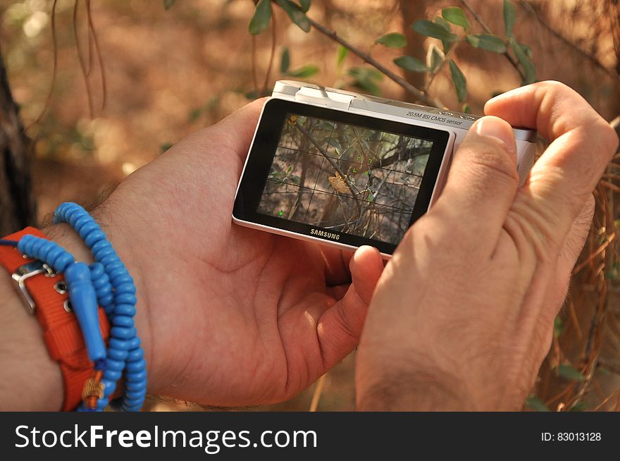 Silver Samsung Point and Shoot Camera