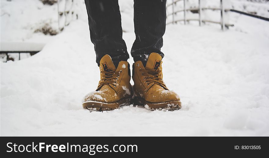 Leather Boots In The Snow