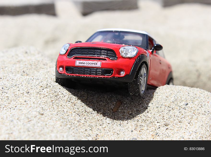 Black and Red Mini Cooper Scale Model