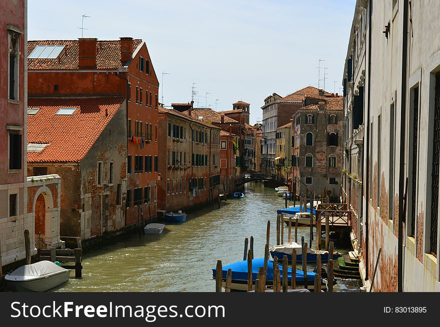 A view of a canal in Venice, Italy. A view of a canal in Venice, Italy.