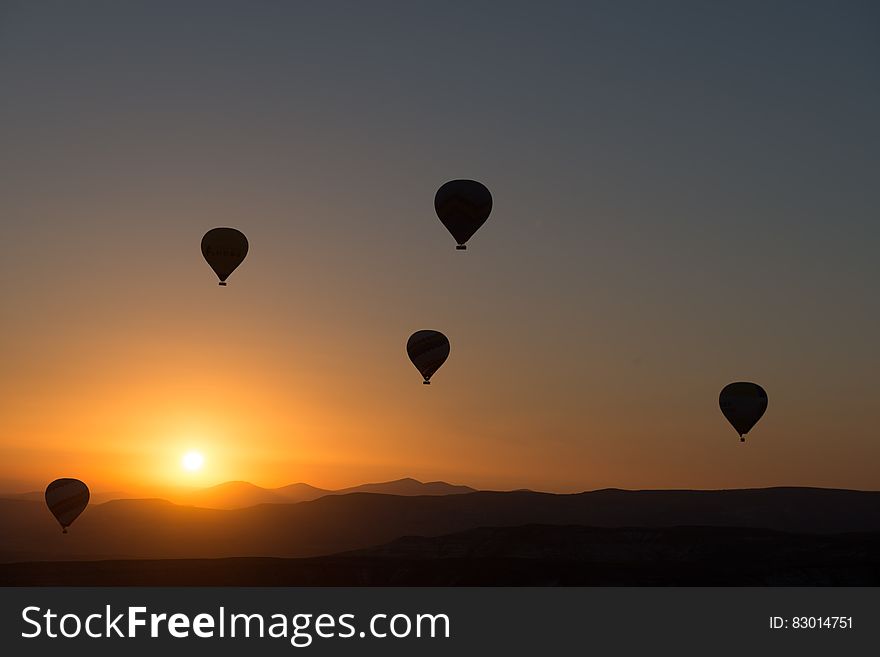 Hot air balloons at dawn