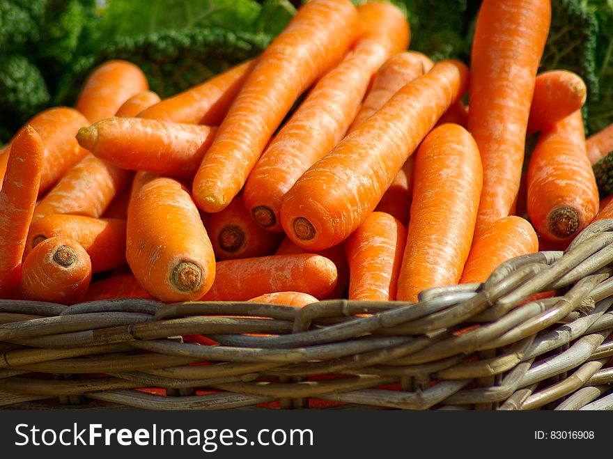 Carrots on Brown Woven Basket