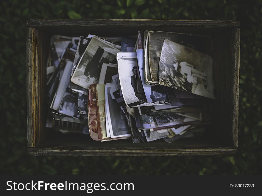 Old Photos In The Wooden Box