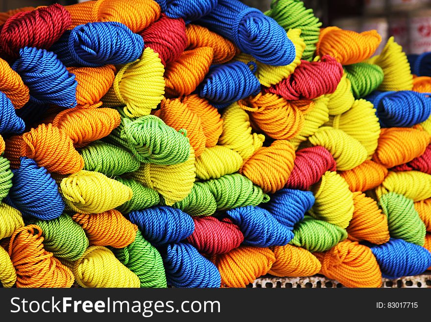 Assorted Color of Yarn during Daytime