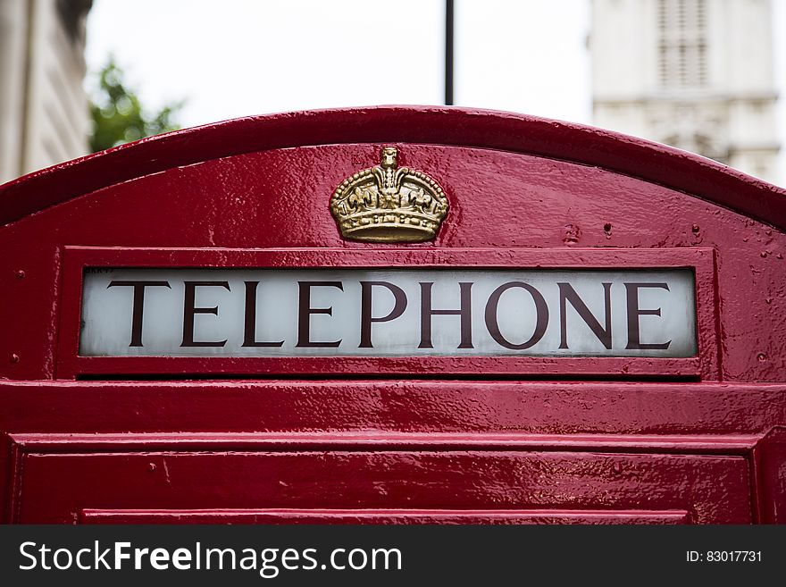 Telephone Red Gold Crown Booth