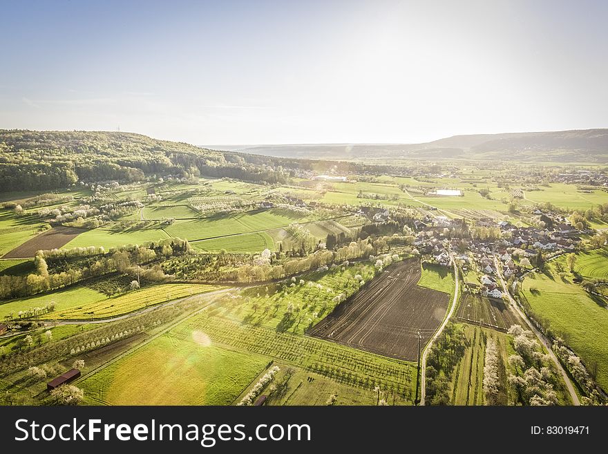 Green Field Top Angle Photography