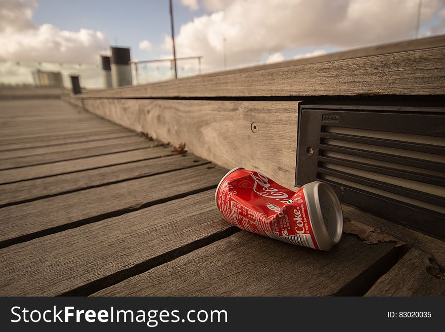 Coca-Cola Can On Boardwalk