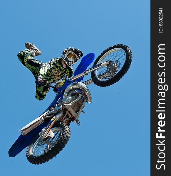 Motocross Against Blue Skies