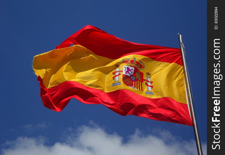 Spain Flag in Pole