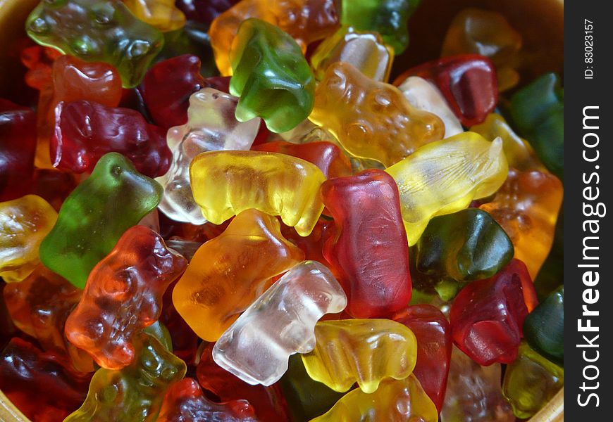 Yellow Red Green Gummy Bear Candy