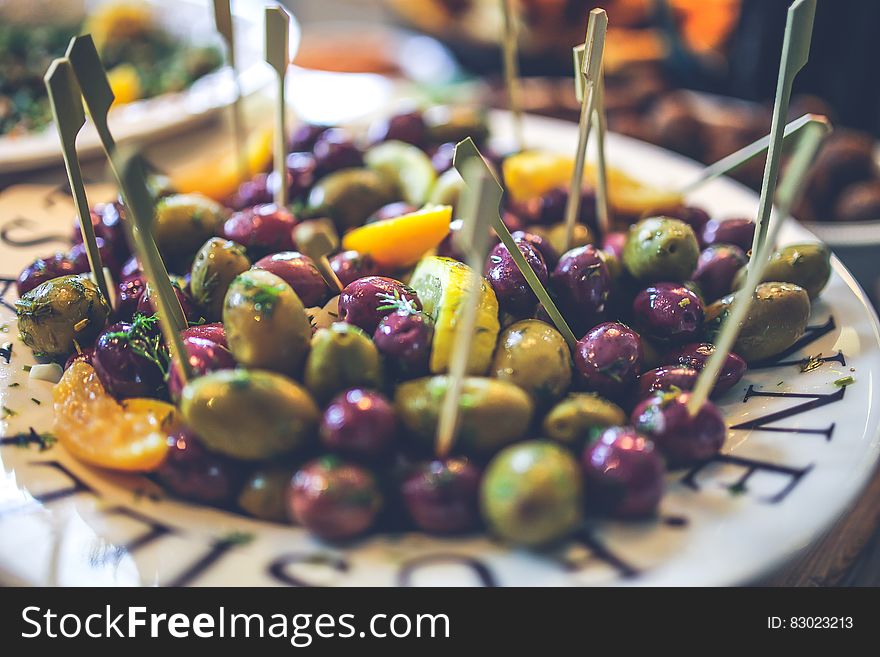 Olives on the plate