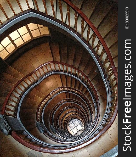Brown Spiral Stairs