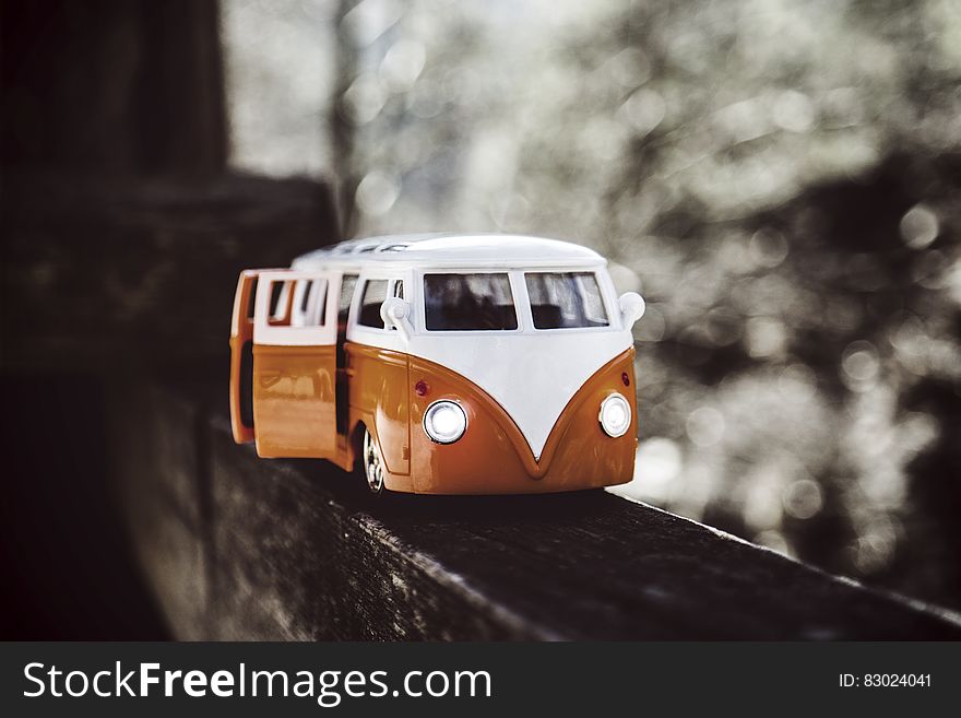White Orange Van Scale Model