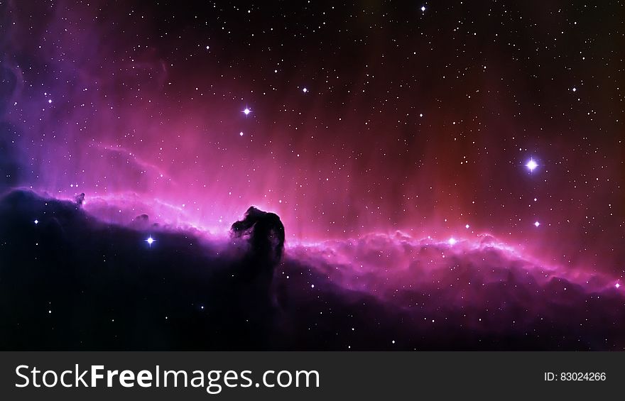 Purple and Black Galaxy Illustration