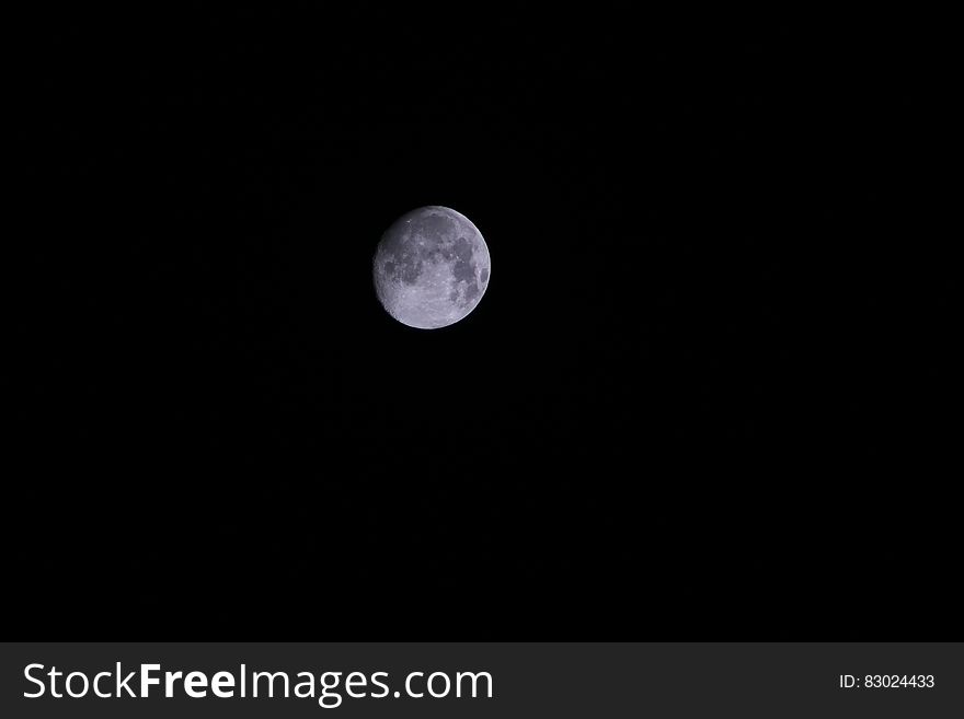 Gray Round Moon During Night