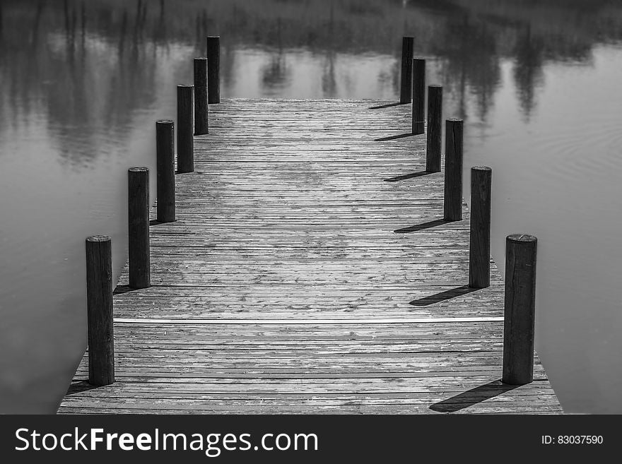 Wooden Dock In Waters